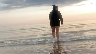 almost caught naked on a public beach