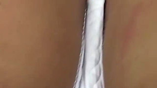 Oiled brunette bitch fucking with her friend