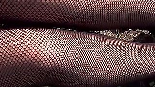 Sensual sex in the open air. Cum on legs