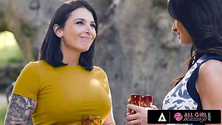 ALL GIRL MASSAGE - Silvia Saige And Ivy Lebelles Lesbian 69 In Garden Massage Romp