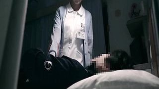 M913g01 a Married Woman Nurse Who Faints in Agony While Desperately Enduring Panting Voices in a Hospital Room in the Middle of