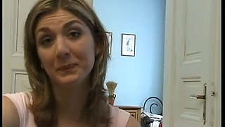 Big-breasted, Slender Stepmom Does It Herself in Front of the Cameraman