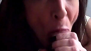 Dark Haired MILF Black Nails Awesome Blowjob