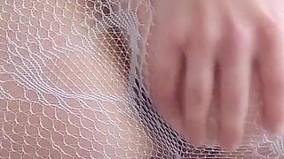 Gentle Masturbation of a Cutie in Sexy White Pantyhose