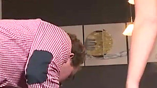 Hot blonde wife gets naked for a good fuck on the kitchen table