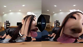 Lustful asian maid VR breathtaking porn movie