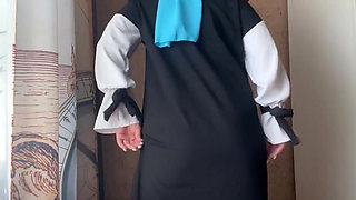 Girl in Hijab Gets Horny While Doing Stretching