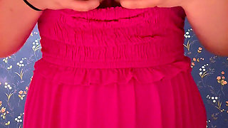 sexy lactating milky milf strips and squeezes her aching nipples