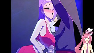 Indulge in the hilarious first bite parody featuring busty vampire Jazziuu