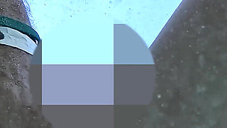 Flashing My Pussy in Front of a Student in Public Swimming Pool and Helps Me Masturbate - It's Very Risky with People Near