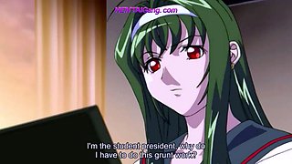 Horny anime lesbian teens skip class to lick pussy
