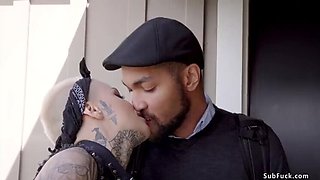 BBC stepbrother anal fucks stepsister Kira Noir and girlfriend Leigh Raven hardcore