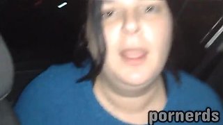 Scarlett the Tattooed BBW Gives Road Head and Swallows Cum in Car Play