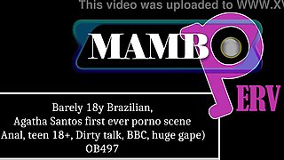 Barely 18y Brazilian, Agatha Santos first ever porno scene (Anal, 1on1, teen 18 , Dirty talk, BBC, huge gape) OB497