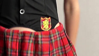 My Stepsister's Crazy Schoolgirl Costume Seduces Me so Much That I Can't Resist Creaming in Her Ass.