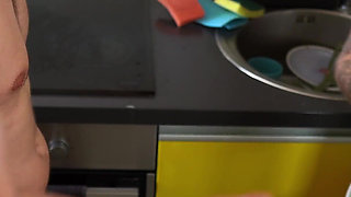 Redhead Maid's Naughty Kitchen Cleanup Ends in Hot Facial