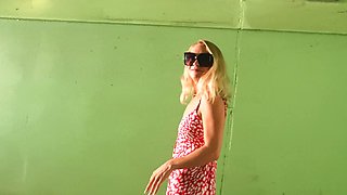 Stunning blonde MILF moans while fingering herself - Ally