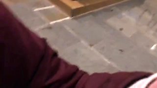 Public facial and cum walk!