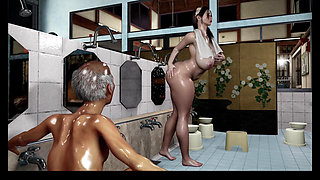 3D BBW Mature MILF Teasing the Old Big Dick to Fuck Her Wet Pussy