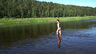 Nude in Volga River