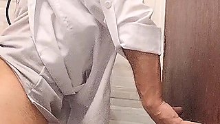 Doctor and Nurse Can't Resist and Have Sex in the Hospital Bathroom During Their Shift