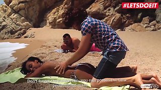 Ebony Teen 18+ Seduced And Fucked At The Beach - Noe Milk And Antonio Ross