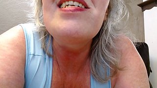 Silver-haired giantess Dawnskye55 brings your shrink fantasy to life with some wild roleplay