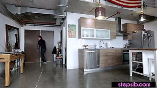 Jealous teen stepsisters has to share stepbros big cock
