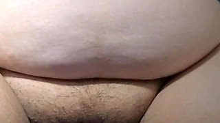 Asian Wife on Under Desk Cam Masturbating While Watching Porn