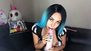 Big boobs milf masturbates with her dildo