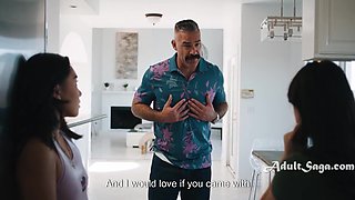 Matching Dresses, Hidden Messes (Family Conspiracy, Dominating Perverted step Dad & 2 Teen Girls)