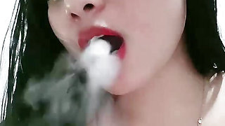Woman rocking dildo until squirt in the shower