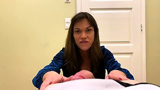 Mature brunette amateur giving a great POV blowjob