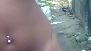Rubbing Slapping Fingering My Hairy Pussy Outdoors Cumming Hard