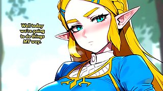 Zelda's Cum Challenge: Edging Adventures with Princess Zelda - Breathplay, Femdom Fun, and Anal Creampies