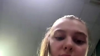 Risky public sex in the gym bathroom