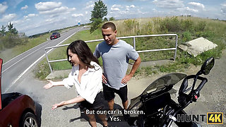 HUNT4K. A bike ride ended up as a perfect outdoor deepthroat and sex