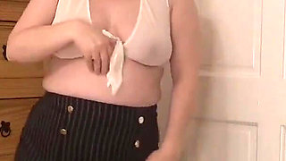 Secretary in Miniskirt Striptease