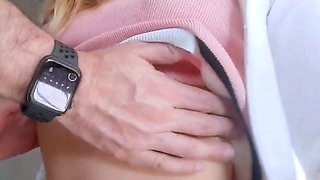 Busty babe pussy licking close up