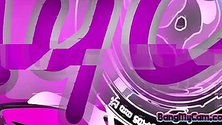 Hot busty camgirl huge tits slut automated dildo
