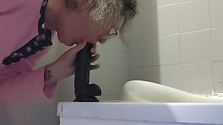 Even in my bathroom my pussy wants a cock