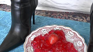 Smoking Mistress and Licking Dessert From Boot Soles, POV Clip, Lady Victoria Valente