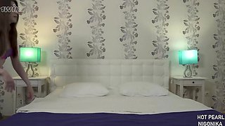 Charming russian babes threesome memorable adult scene