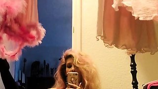 Big Boobed Blonde Masturbates With A Dildo In The Bathroom