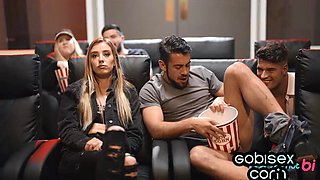 Sexy skinny babe pussyfucked by jocks