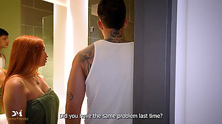 My Neighbor Gets Fucked in the Bathroom After I Fix Her Shower - Danner Mendez & Andrea Castro