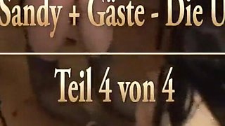 Lady A.J., Alex, Sandy and guest on upper floor party - part 4/4