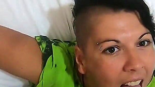 Fucking her from behind with a buttplug in her ass and cum in her mouth