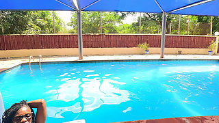 The Taboo Dip, Interracial Couple Nearly Get Caught Having a Moment at the Pool