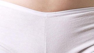 Big White Panties Cameltoe Close up Tease 4K
